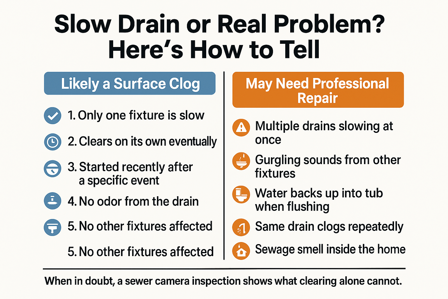 The Difference Between a Slow Drain and a Drain That Actually Needs Repair